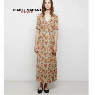 イザベルマラン(Isabel Marant)のレア美品　イザベルマラン　花柄シルク混みマキシ丈ワンピース(ロングワンピース/マキシワンピース)