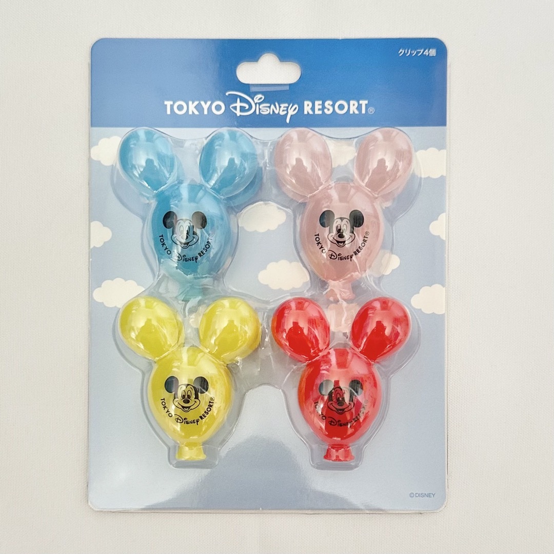 Disney(ディズニー)の<新品>ミッキー バルーン ダイカット クリップ4個 東京ディズニーリゾート エンタメ/ホビーのおもちゃ/ぬいぐるみ(キャラクターグッズ)の商品写真