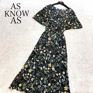 AS KNOW AS - 美品꧁AS KNOW AS ꧂マキシ丈ワンピース　花柄　総柄　Free
