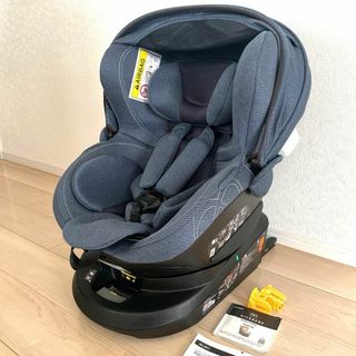 カーメイト(CAR MATE)の【美品】 エールべべ クルット4 Oui BF893 デニムブルー(自動車用チャイルドシート本体)