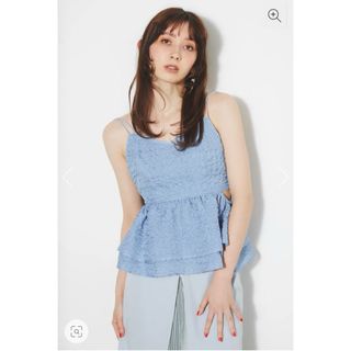 リエンダ(rienda)のrienda サイドオープンキャミTOP Sサイズ　ブルー(Tシャツ(半袖/袖なし))