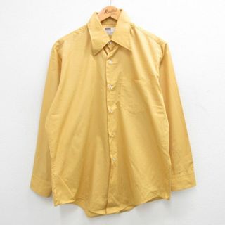 L★古着 モンゴメリーワード 長袖 シャツ メンズ 70年代 70s 黄 イエロー 24may20 中古 トップス(シャツ)