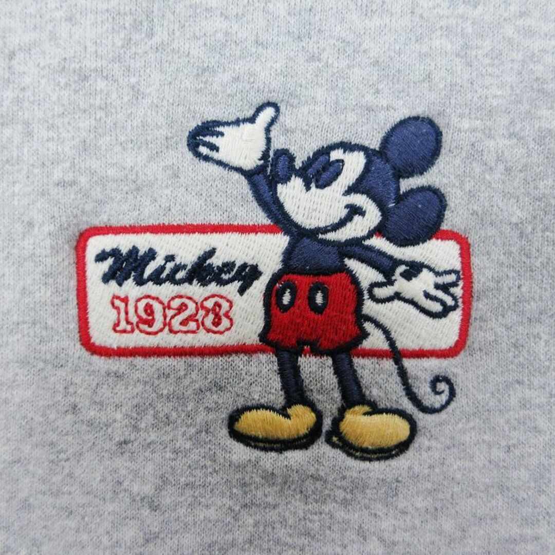 Disney(ディズニー)のXL★古着 長袖 フルジップ スウェット パーカー メンズ 00年代 00s ディズニー DISNEY ミッキー MICKEY MOUSE 大きいサイズ グレー 霜降り 24may20 中古 スエット トレーナー トップス メンズのトップス(パーカー)の商品写真