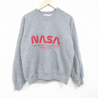 L★古着 ジャージーズ 長袖 スウェット メンズ 80年代 80s NASA ラグラン クルーネック USA製 グレー 霜降り 【spe】 24may20 中古 スエット トレーナー トップス(パーカー)