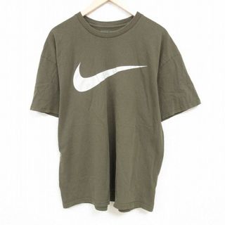 ナイキ(NIKE)のXL★古着 ナイキ NIKE 半袖 Tシャツ メンズ ビッグロゴ 大きいサイズ コットン クルーネック 緑 グリーン 24may20 中古(Tシャツ/カットソー(半袖/袖なし))