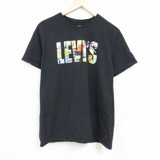 Levi's - L★古着 リーバイス Levis 半袖 ブランド Tシャツ メンズ ビッグロゴ クルーネック 黒 ブラック 24may20 中古