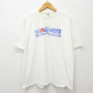 ヘインズ(Hanes)のXL★古着 ヘインズ Hanes 半袖 ビンテージ Tシャツ メンズ 90年代 90s WAGNER コットン クルーネック USA製 白 ホワイト 24may20 中古(Tシャツ/カットソー(半袖/袖なし))