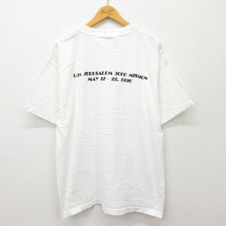 XL★古着 半袖 ビンテージ Tシャツ メンズ 90年代 90s エルサレム 花火 大きいサイズ コットン クルーネック USA製 白 ホワイト 24may20 中古(Tシャツ/カットソー(半袖/袖なし))