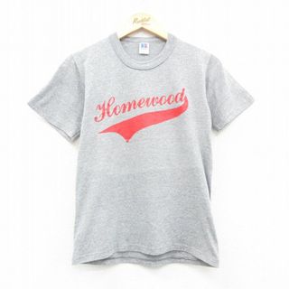 S★古着 ラッセル 半袖 ビンテージ Tシャツ メンズ 80年代 80s Homewood クルーネック USA製 グレー 霜降り 24may20 中古(Tシャツ/カットソー(半袖/袖なし))