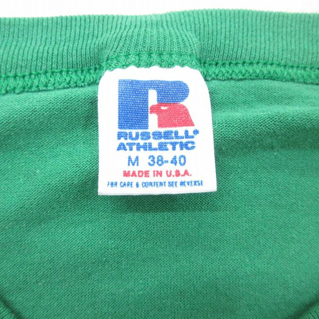 M★古着 ラッセル 半袖 ビンテージ Tシャツ メンズ 80年代 80s クローバー クルーネック USA製 緑 グリーン 24may20 中古 メンズのトップス(Tシャツ/カットソー(半袖/袖なし))の商品写真