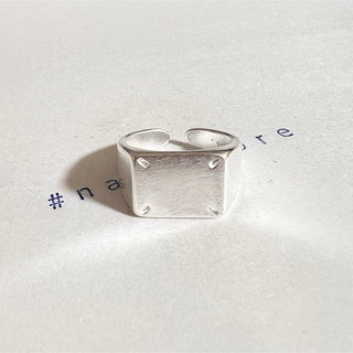 シルバーリング 925 銀 スクエア マット スムース 指輪 マルジェラ好きにb(リング(指輪))