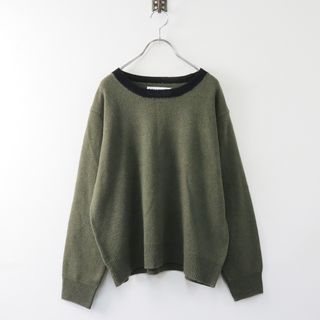 MARGARET HOWELL - 2023AW エムエイチエル マーガレットハウエル MHL WASHABLE DRY WOOL ウールニットプルオーバー 2/グリーン【2400013873314】