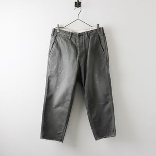 アルテポーヴェラ ARTE POVERA コットン ダメージ加工 フリンジ クロップドパンツ S/グレー系 ボトムス USED加工 【2400013873093】(カジュアルパンツ)