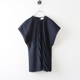 美品 定価3.5万 2021FW マメクロゴウチ Mame Kurogouchi Curved Pleated Top 1/ブラック カーブプリーツトップス 半袖【2400013877220】(シャツ/ブラウス(長袖/七分))