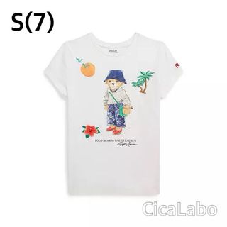 【新品】ラルフローレン ポロベア 夕日刺繍 Tシャツ ホワイト S(7)