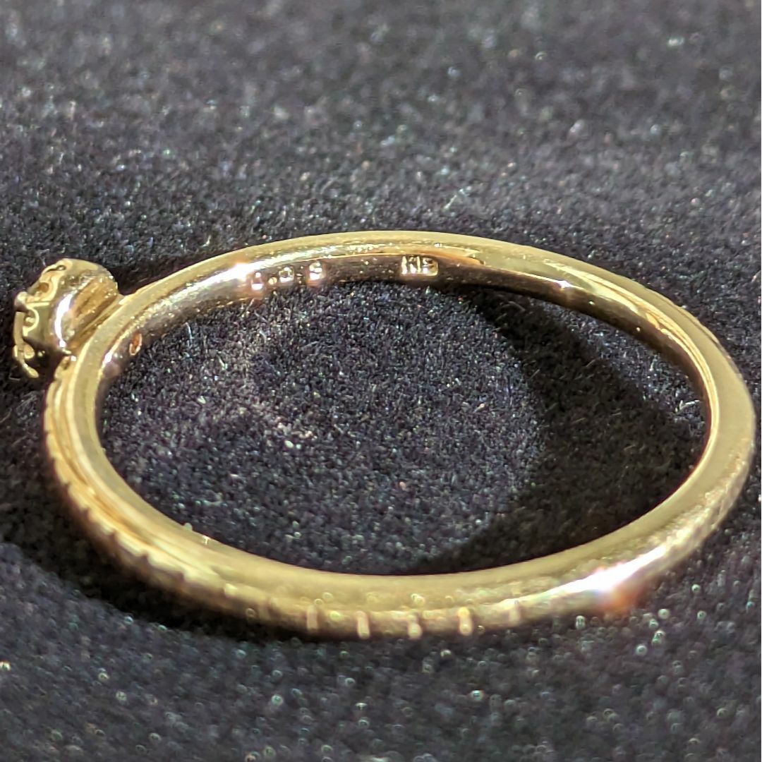 agete(アガット)の463アガットダイヤリングK18PGピンクゴールド0.03ct7号 レディースのアクセサリー(リング(指輪))の商品写真