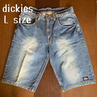 ディッキーズ　デニム　ハーフパンツ　ショートパンツ　ダメージ加工　L　ほぼ未使用(ショートパンツ)