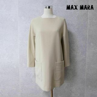 Max Mara - 美品 Max Mara ミニ丈 クルーネック 長袖 ワンピース