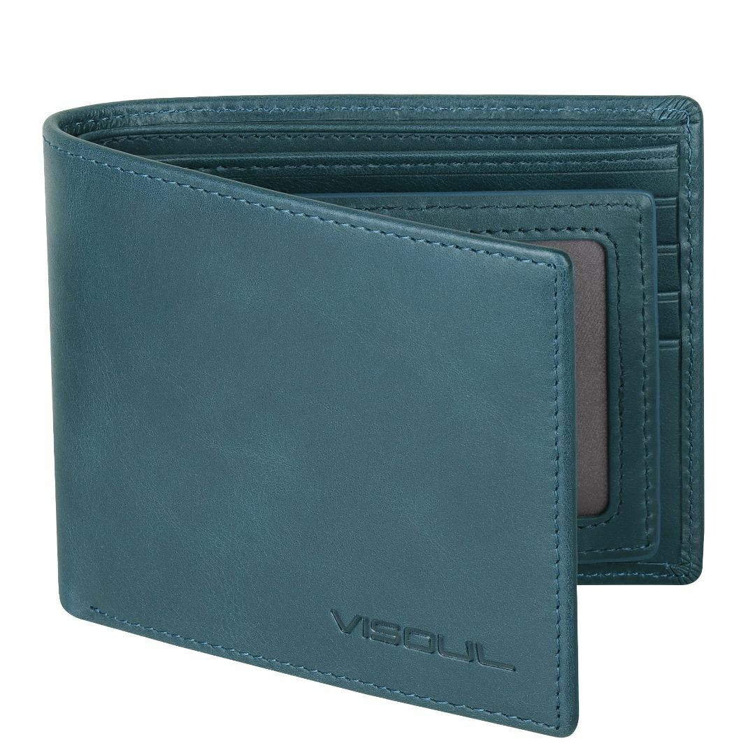 【色: 紺色】[VISOUL] 財布 本革 メンズ 12枚カード収納 小銭入れな メンズのバッグ(その他)の商品写真