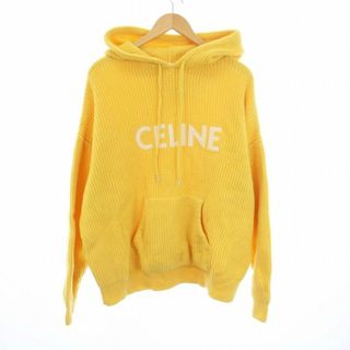 セリーヌ(celine)のセリーヌ エディ期 21AW ニットパーカー プルオーバー ロゴ ウール S 黄(パーカー)