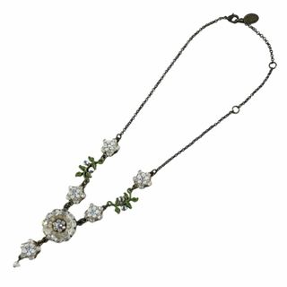 ミハエルネグリン Michal Negrin 花 ストーン ネックレス ホワイト