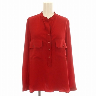 Stella McCartney - ステラマッカートニー シルク シャツ ブラウス オープンカラー 長袖 36 赤