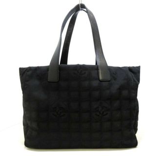 シャネル(CHANEL)のCHANEL(シャネル) トートバッグ レディース ニュートラベルライントートMM 黒 ゴールド金具 ナイロンジャガード×レザー(トートバッグ)