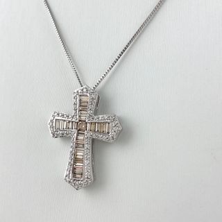 クロスモチーフ デザインネックレス K18 【中古】(ネックレス)