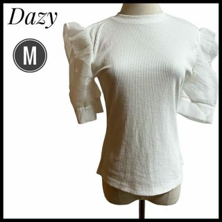 トップス　カットソー　Dazy SHEIN 半袖　ホワイト　白　レース　Mサイズ(カットソー(半袖/袖なし))