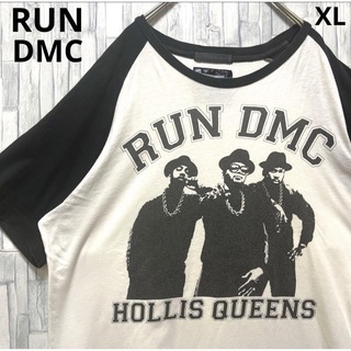 RUN DMC ランディーエムシー 半袖 ラグランTシャツ サイズXL デカロゴ(Tシャツ/カットソー(半袖/袖なし))