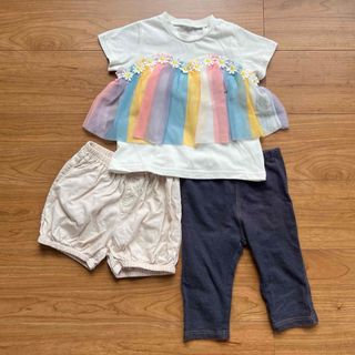 ユニクロ(UNIQLO)のＴシャツ　短パン　レギンス　100(パンツ/スパッツ)