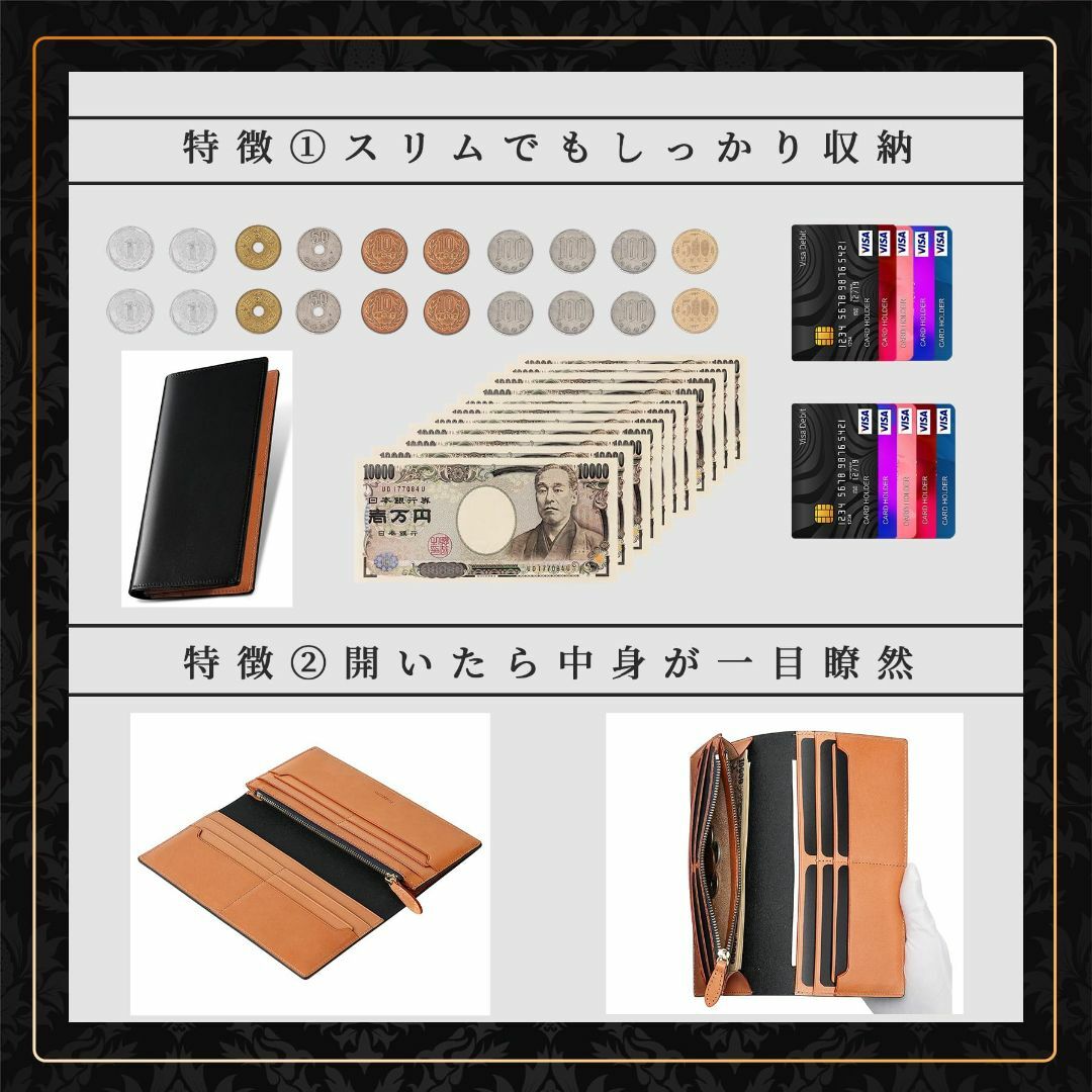 【色: ダークブラウン】[ファブリツィオ] 財布 メンズ 長財布 小銭入れ メン メンズのバッグ(その他)の商品写真