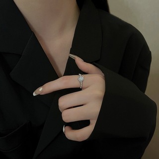 【残りわずか】 指輪 シルバー キラキラ オシャレ フリーサイズ 韓国 個性的(リング(指輪))
