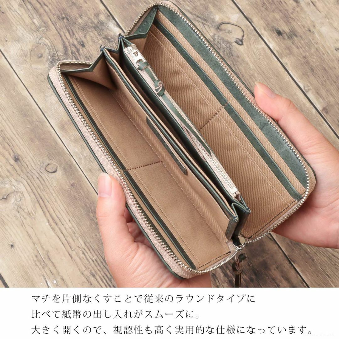 【色: グリーン】[ザリオプレミオ] 長財布 メンズ 本革 レザー アンティーク メンズのバッグ(その他)の商品写真