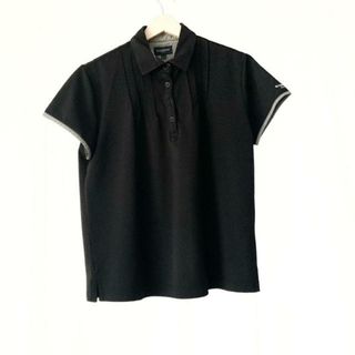 BURBERRYGOLF(バーバリーゴルフ) 半袖ポロシャツ サイズLL レディース - 黒×白 チェック柄(ポロシャツ)