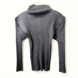 プリーツプリーズイッセイミヤケ(PLEATS PLEASE ISSEY MIYAKE)のPLEATS PLEASE(プリーツプリーズ) 長袖カットソー サイズ3 L レディース美品  - ダークグレー ハイネック(カットソー(長袖/七分))