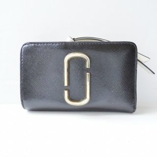 マークジェイコブス(MARC JACOBS)のMARC JACOBS(マークジェイコブス) 2つ折り財布 ザ スナップショット M0014281 黒×ダークグレー×アイボリー レザー(財布)