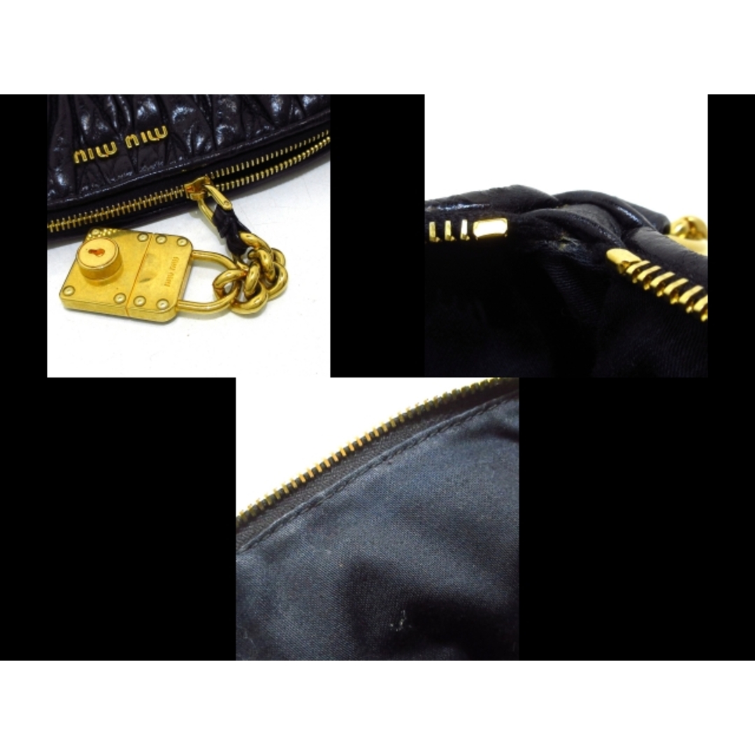 miumiu(ミュウミュウ)のmiumiu(ミュウミュウ) ショルダーバッグ レディース マテラッセ 5N1521 黒 ミニバッグ レザー レディースのバッグ(ショルダーバッグ)の商品写真