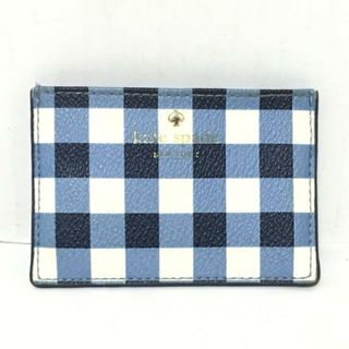 ケイトスペードニューヨーク(kate spade new york)のKate spade(ケイトスペード) カードケース - PWRU6257 ブルーグレー×ダークネイビー×アイボリー チェック柄 PVC(塩化ビニール)(名刺入れ/定期入れ)