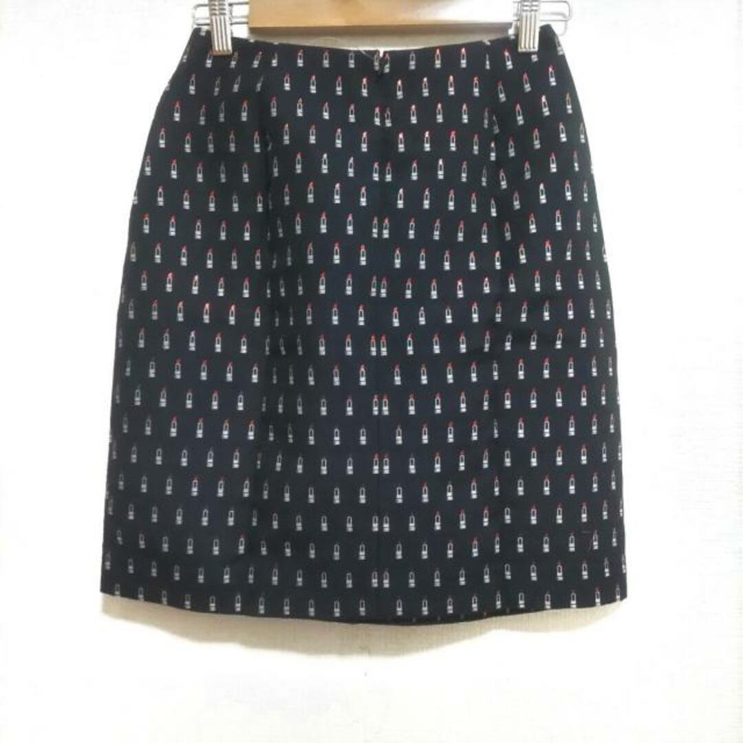 Loulou Willoughby(ルルウィルビー) スカート サイズ1 S レディース美品  - 黒×ベージュ×レッド ひざ丈/ルージュ柄 レディースのスカート(その他)の商品写真
