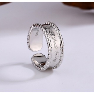 ★即購入OK★ ロゴ リング シルバー 指輪 S925 メンズ レディース 韓国(リング(指輪))
