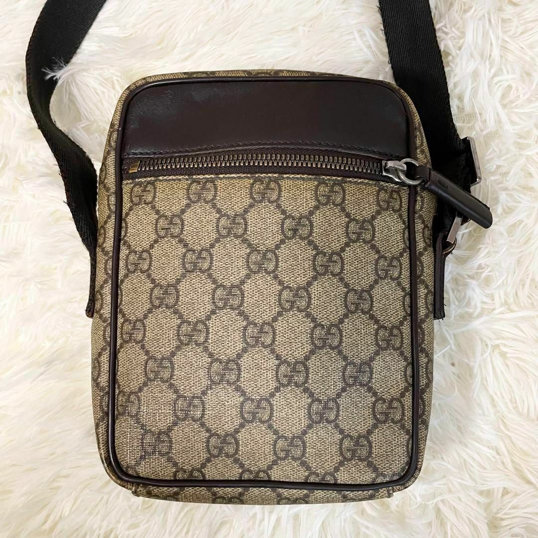 ①【高級】GUCCI ショルダーバッグ GGスプリーム GG柄 PVC×レザー ①【高級】GUCCI ショルダーバッグ GGスプリーム GG柄 PVC×レザー
