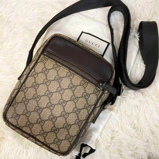 Gucci - ①【高級】GUCCI ショルダーバッグ　GGスプリーム　GG柄　PVC×レザー