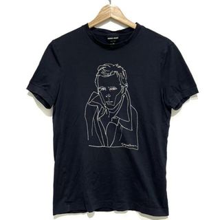 ジョルジオアルマーニ(Giorgio Armani)のGIORGIOARMANI(ジョルジオアルマーニ) 半袖Tシャツ サイズ46 S メンズ - ダークネイビー×ピンクベージュ×マルチ クルーネック/刺繍(Tシャツ/カットソー(半袖/袖なし))