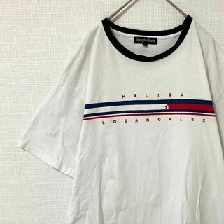 ナチュラルヴィンテージ(natuRAL vintage)のTシャツ 半袖 ボーダー 刺繍 L ヴィンテージ(Tシャツ/カットソー(半袖/袖なし))