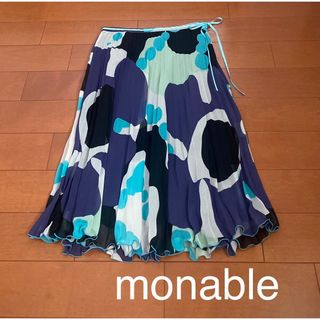 monable プリーツスカート　レディース(ひざ丈スカート)