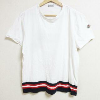 MONCLER - MONCLER(モンクレール) 半袖Tシャツ サイズM メンズ - 白×ダークネイビー×レッド クルーネック