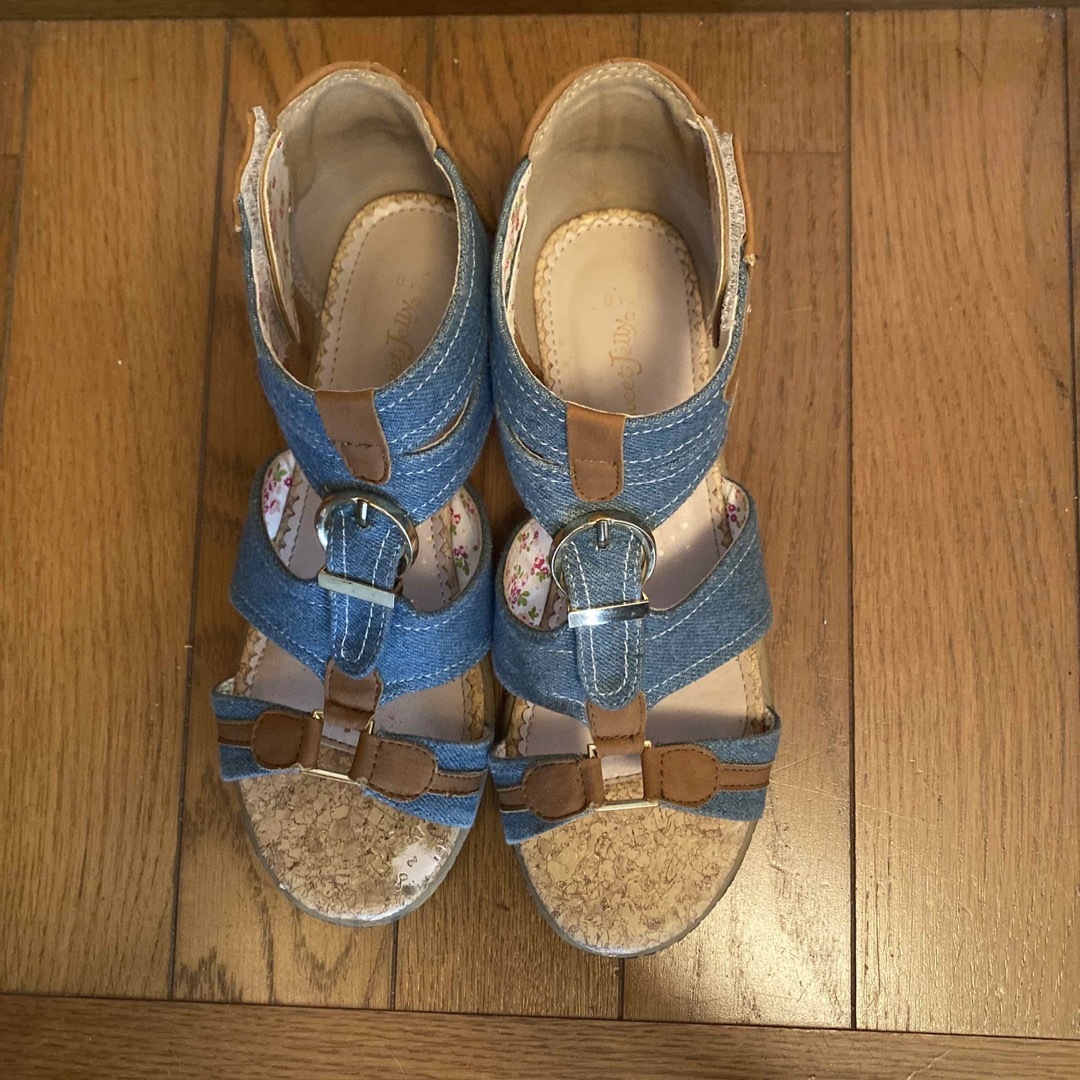 サンダル　デニム生地　24cm レディースの靴/シューズ(サンダル)の商品写真