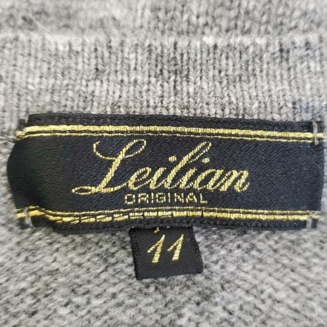 leilian(レリアン)のLeilian(レリアン) 長袖セーター サイズ11 M レディース美品  - グレー×イエロー×ライトイエロー クルーネック/肩パッド レディースのトップス(ニット/セーター)の商品写真