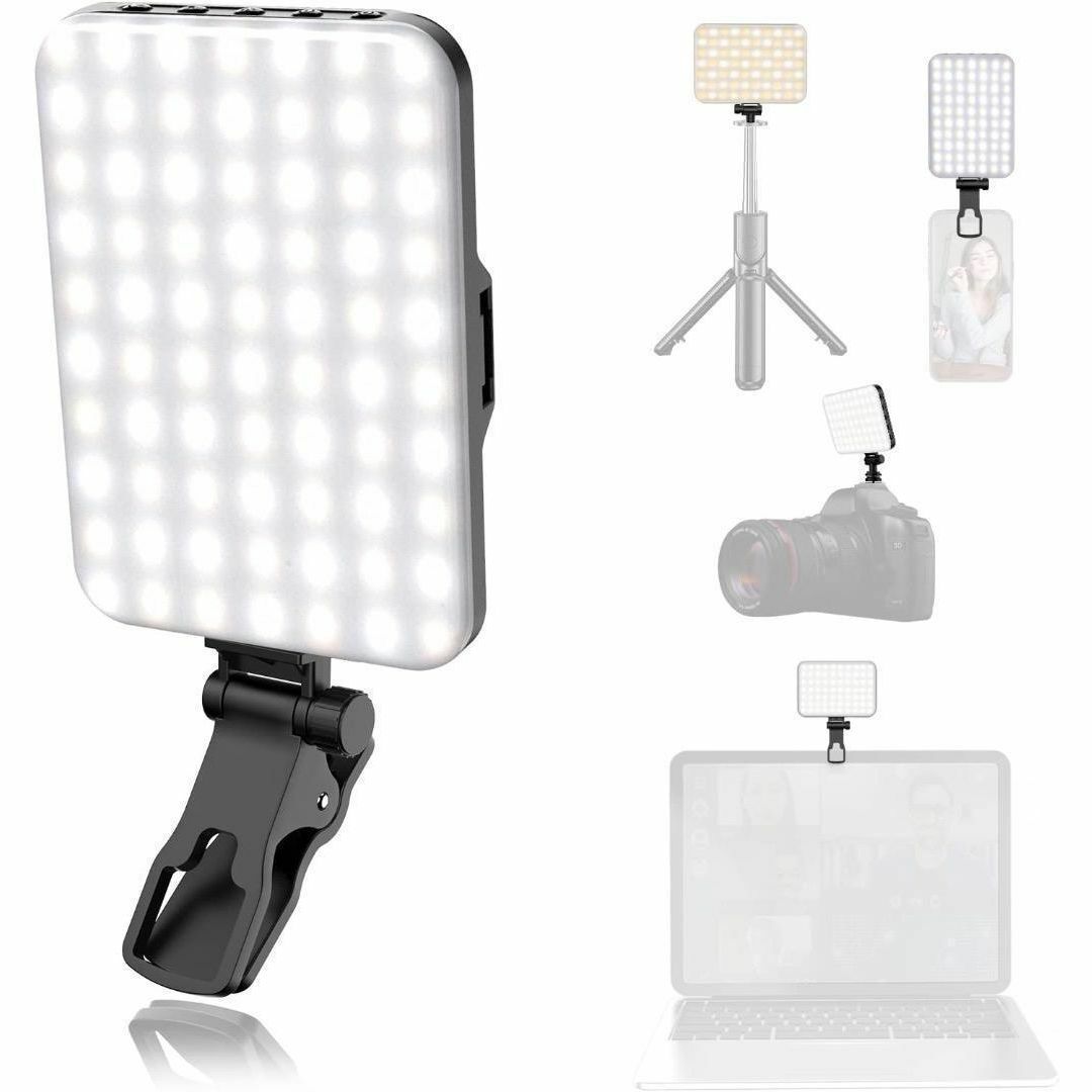 自撮りライト LED 充電式携帯電話用フィルライト 撮影用ライト ビデオライト スマホ/家電/カメラのスマホアクセサリー(その他)の商品写真